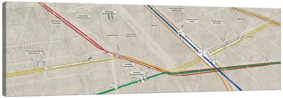 Brooklyn Borough Hall & MetroTech Subway Cluster Canvas Art Print - New York City Map