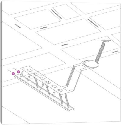 34th Street Hudson Yards Station 3D Diagram Canvas Art Print - Transit Maps