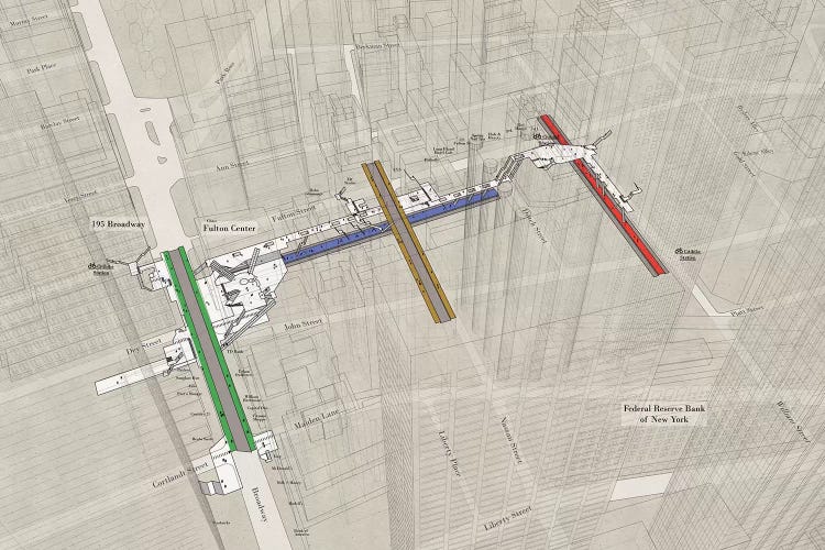 Fulton Street - Subway 3D X-Ray by Project Subway NYC wall art