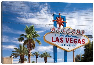 The "Welcome To Fabulous Las Vegas" Sign, Paradise, Clark County, Nevada, USA Canvas Art Print - Gambling Art
