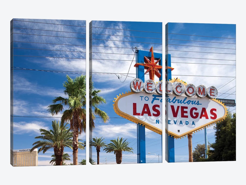 The "Welcome To Fabulous Las Vegas" Sign, Paradise, Clark County, Nevada, USA by Paul Souders 3-piece Canvas Artwork