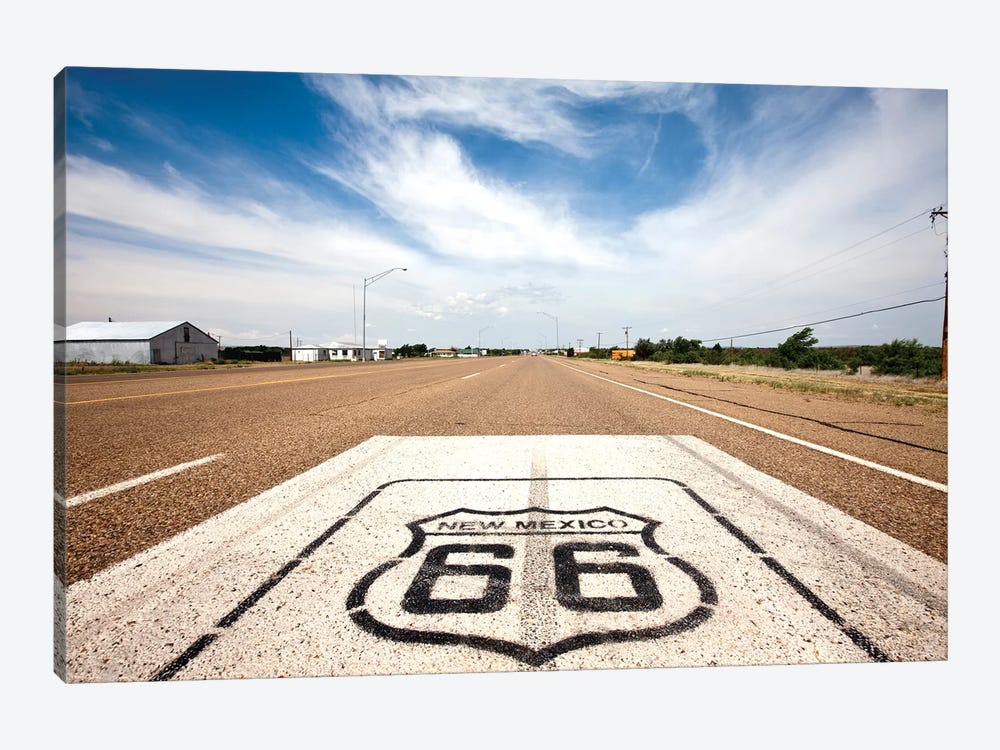 U.S. Route 66 Highway Marker, Tucumcari, Quay County, New Mexico, USA by Paul Souders 1-piece Canvas Art Print