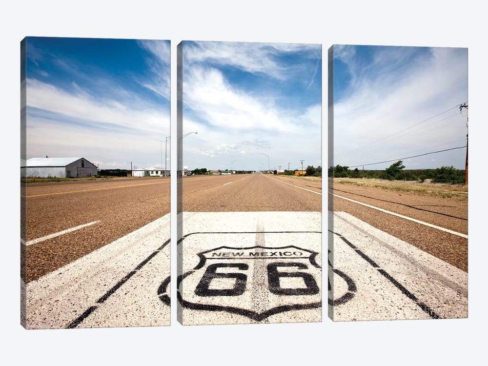 U.S. Route 66 Highway Marker, Tucumcari, Quay County, New Mexico, USA by Paul Souders 3-piece Canvas Art Print