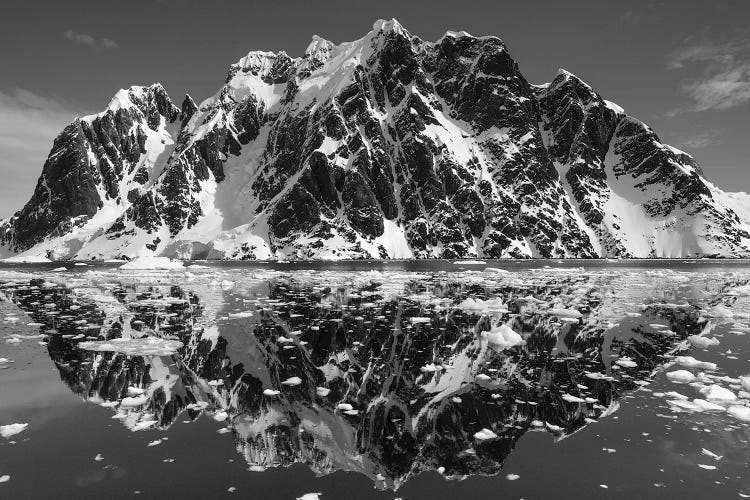 Mountain Reflections In B&W, Lemaire Channel, Antarctica