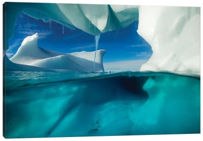 Underwater View Of An Iceberg, Enterprise Island, Antarctica Canvas Art Print - Ice & Snow Close-Up Art