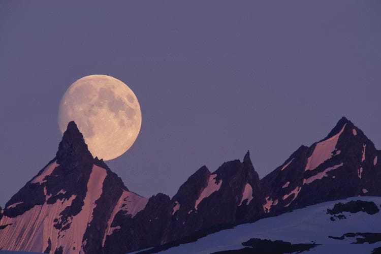 Full Moon Rising Behind The Chugach Mountains, Alaska, USA by Paul Souders wall art