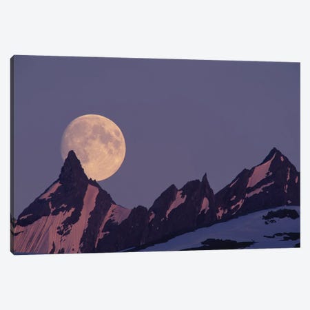Full Moon Rising Behind The Chugach Mountains, Alaska, USA Canvas Print #PSO5} by Paul Souders Canvas Print