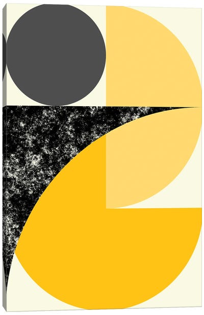 Concept XLV Canvas Art Print - Black, White & Yellow Art