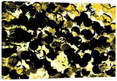 Transformed XIII Canvas Art Print - Black, White & Yellow Art