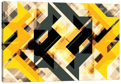 Layerform X Canvas Art Print - Black, White & Yellow Art