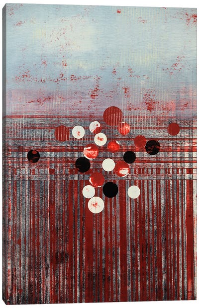 Flatland X Canvas Art Print - Red Abstract Art