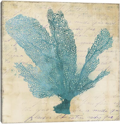 Blue Coral I Canvas Art Print - Coral Art