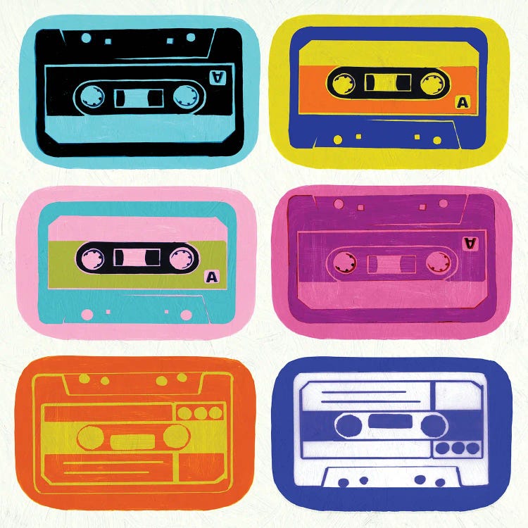 Retro Cassettes by PI Studio wall art