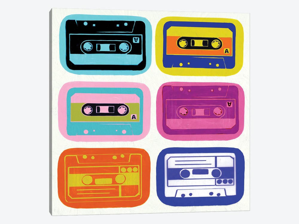 Retro Cassettes 1-piece Canvas Art Print