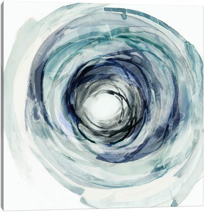 Whirpool Canvas Art Print - Teal Abstract Art