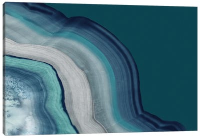 Agate Deep Blue Sea Canvas Art Print - Agate, Geode & Mineral Art