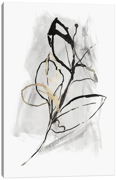 All the Leaves Are Gold I Canvas Art Print - Black, White & Gold Art