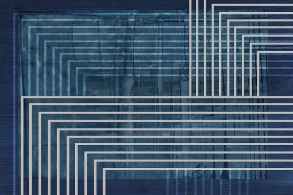 Linear Abstract: Beneath the Dark Blue Waves I by PI Studio