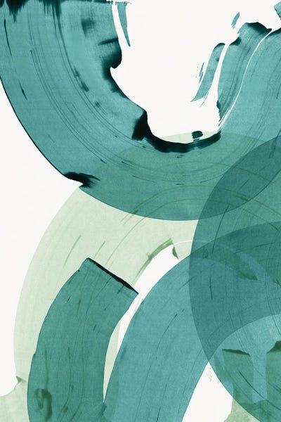 Teal Abstract Art: Green Movement II by PI Studio