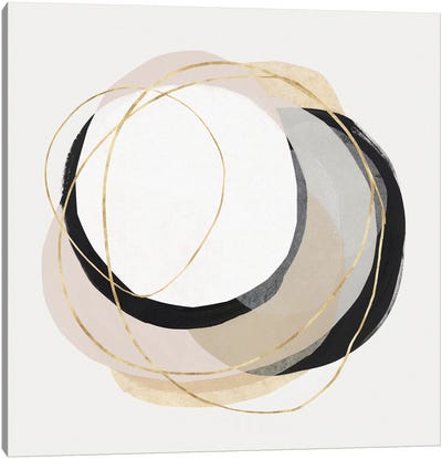 Ring of Gold I Canvas Art Print - Circular Abstract Art