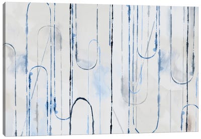 Blue Paper Clips Canvas Art Print - PI Studio