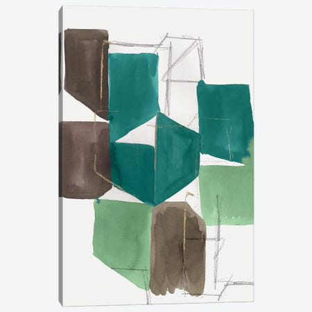 Green Blocks I Canvas Print #PST1272} by PI Studio Canvas Wall Art