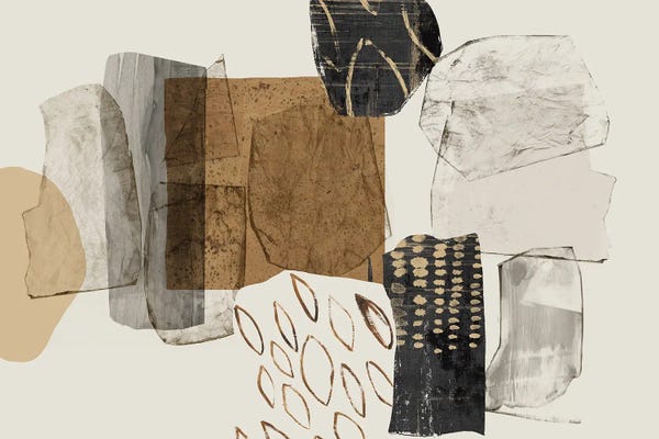 Gold Abstract Art: Shape Of Formation I by PI Studio