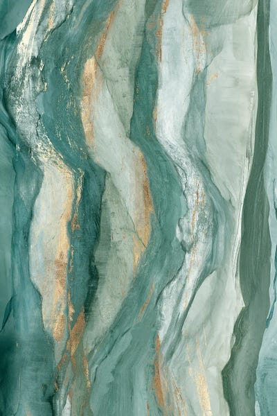 Gold Abstract Art: Waves by PI Studio