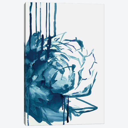 Blue Floral Drip Canvas Print #PST1338} by PI Studio Art Print