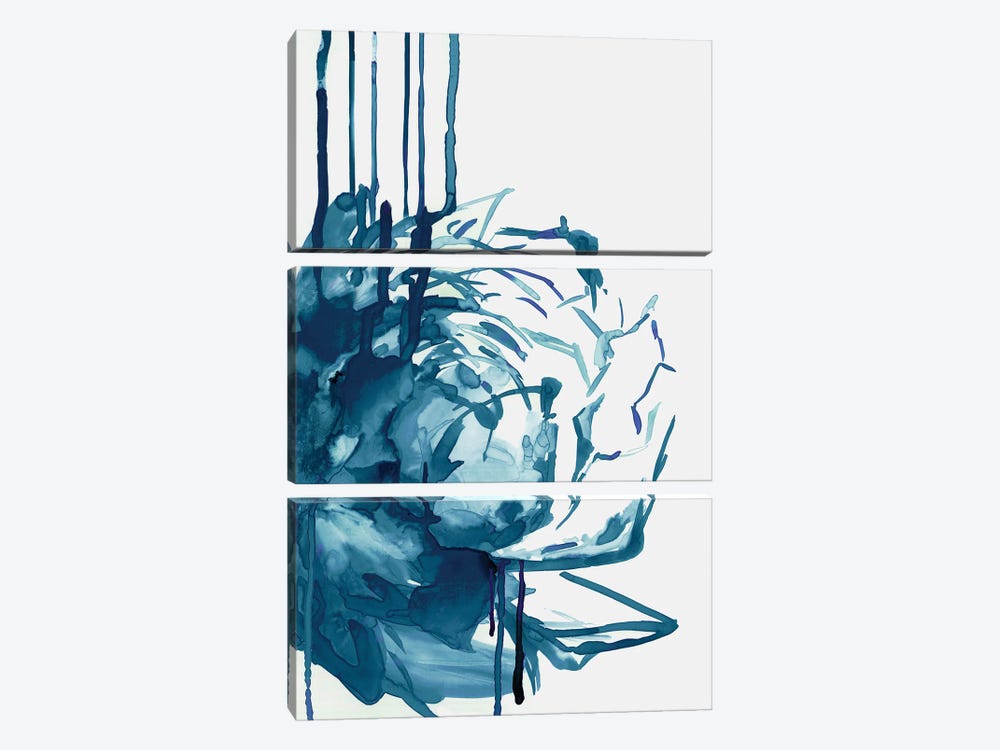 Blue Floral Drip by PI Studio 3-piece Canvas Art