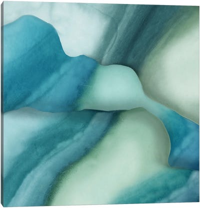 Blue Shapes of Blot Canvas Art Print - PI Studio