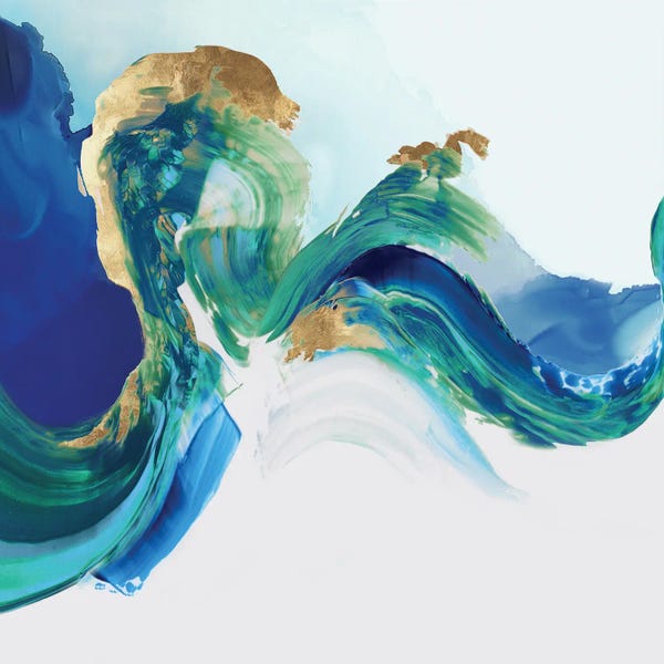 Gold Abstract Art: Splash of Stroke I by PI Studio