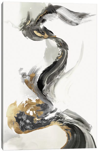 Golden Splash Stroke Canvas Art Print - PI Studio