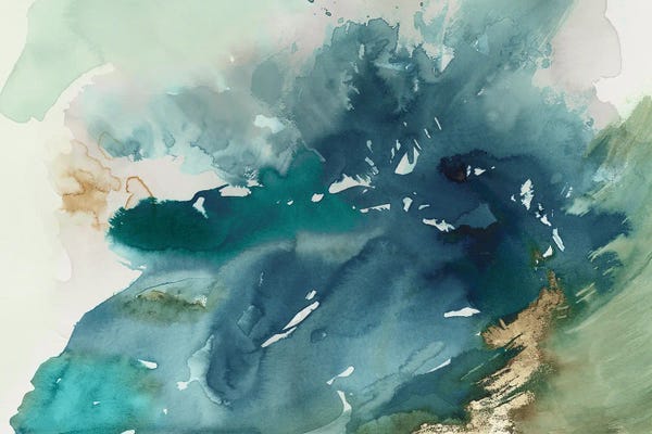 Teal Abstract Art: Splash of Blue by PI Studio