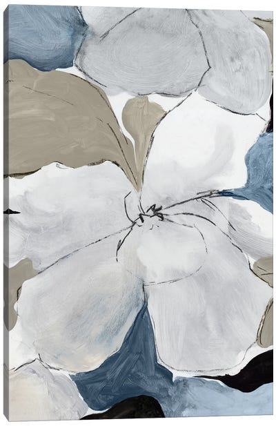 Gray Flowers I Canvas Art Print - Abstract Floral & Botanical Art