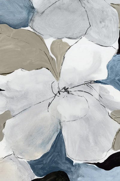 PI Creative Art: Gray Flowers I by PI Studio