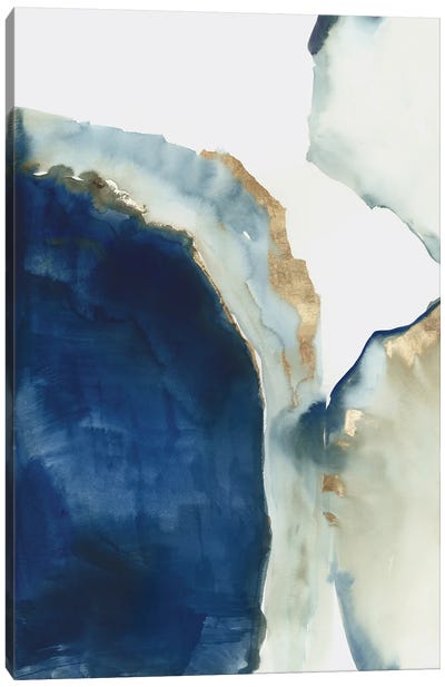Shapes of Blue Watercolor I Canvas Art Print - Coastal & Ocean Abstract Art