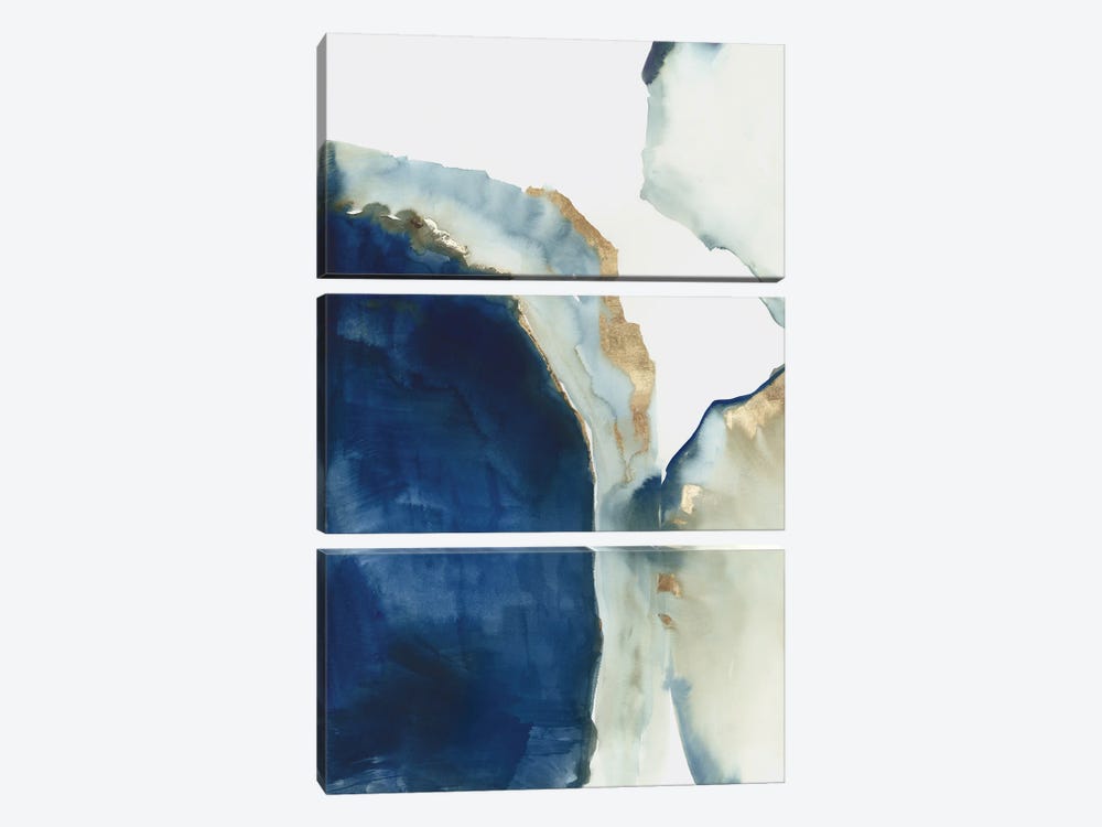 Shapes of Blue Watercolor I by PI Studio 3-piece Canvas Art Print