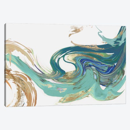 Teal Marble Canvas Print #PST1388} by PI Studio Canvas Wall Art