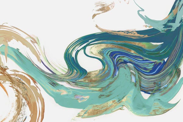 Teal Abstract Art: Teal Marble by PI Studio