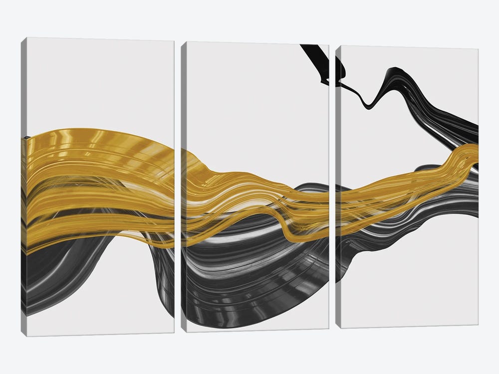 Black And Gold Lines by PI Studio 3-piece Canvas Artwork