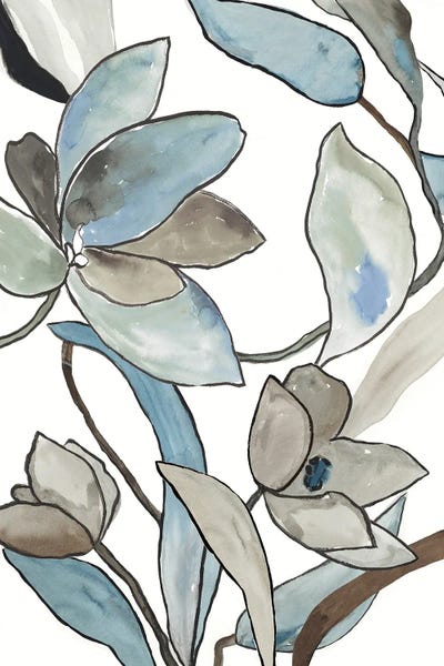 Blooming Blue Florals II by PI Studio canvas print