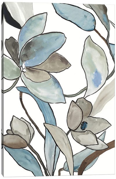 Blooming Blue Florals II Canvas Art Print - PI Studio