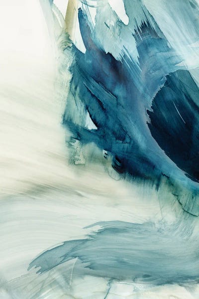 Teal Abstract Art: Blue Implosion I by PI Studio