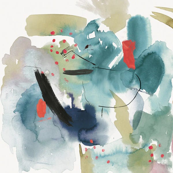 Teal Abstract Art: Multi Abstract by PI Studio