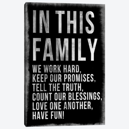 Family Rules Chalkboard Canvas Print #PST248} by PI Studio Canvas Artwork