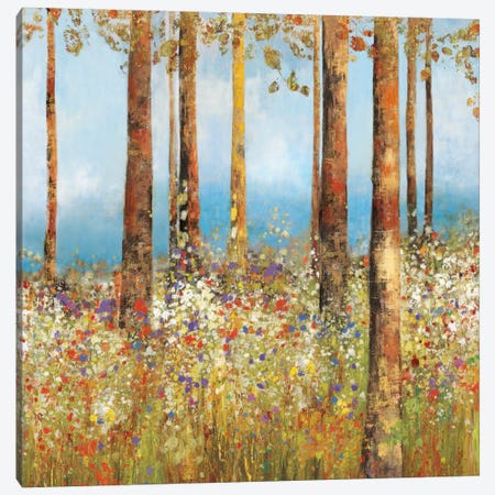 Field Of Flowers II, Square Canvas Print #PST261} by PI Studio Canvas Wall Art