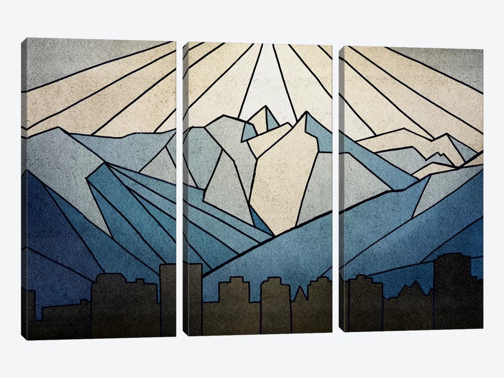Geometric Mountain by PI Studio 3-piece Canvas Wall Art