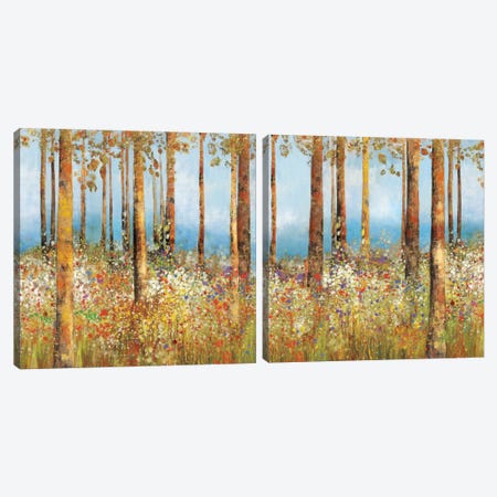 Field Of Flowers Diptych Canvas Print Set #PST2HSET003} by PI Studio Canvas Wall Art