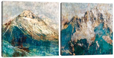 Mountain Diptych Canvas Art Print - Art Sets | Triptych & Diptych Wall Art